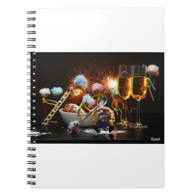 Fubby's met Jaarwisseling bij feestdagen. Notizblock (Vorderseite)