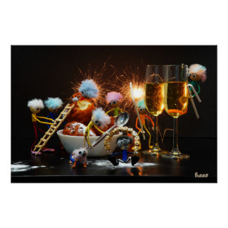 Fubby's met Jaarwisseling bij feestdagen. Poster