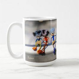 Fubby's op giek in 'Manhatten' poster. Kaffeetasse
