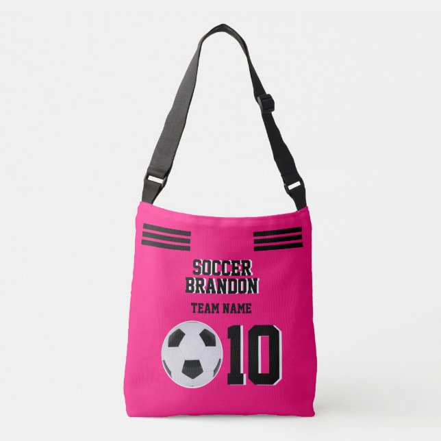 Fuchia soccer sac fourre-tout sport football monog (Devant)