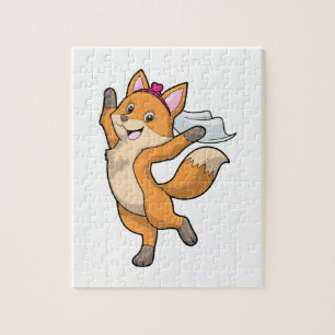 Fuchs als Braut mit Schleier & Herz
