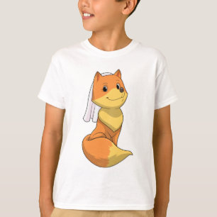 Fuchs als Braut mit Schleier T-Shirt