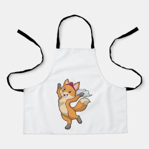 Fuchs als Braut mit Schleier und Herz Schürze