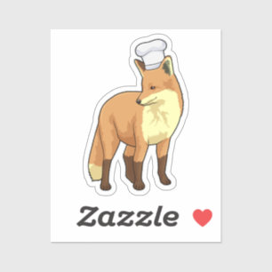 Fuchs als Koch mit Kochmütze Aufkleber