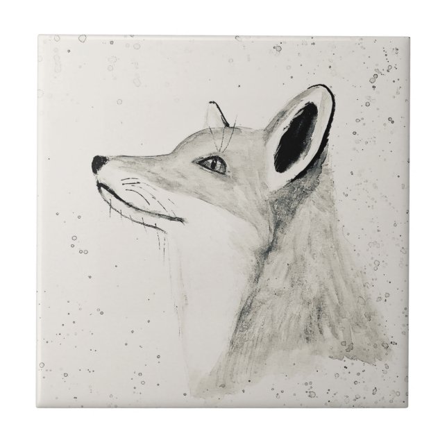 Fuchs alte Waldtiere Kachel  (Vorderseite)