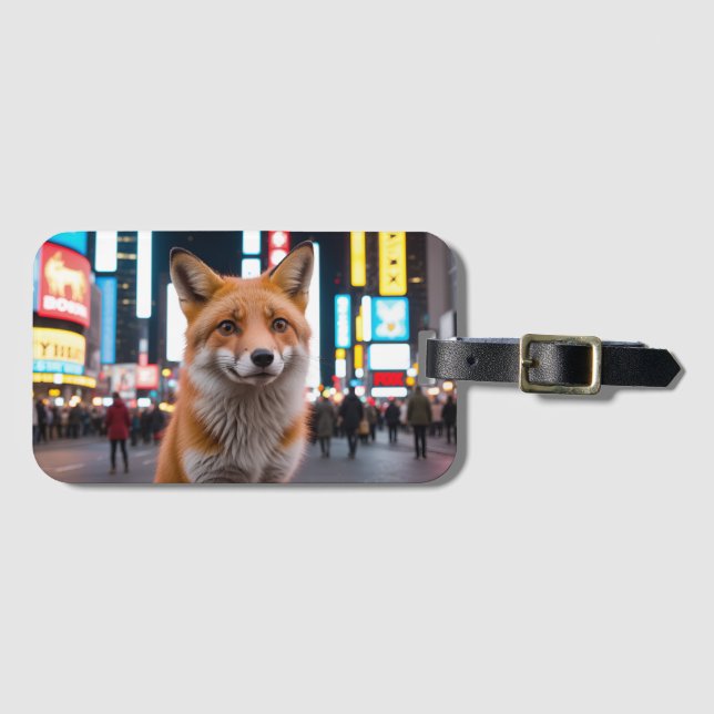 Fuchs am Times Square Gepäckanhänger (Vorderseite (Horizontal))