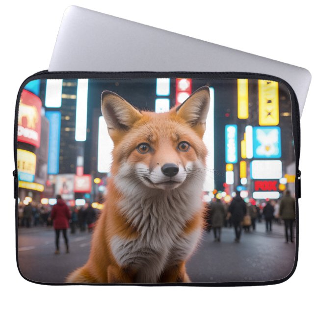Fuchs am Times Square Laptopschutzhülle (Vorderseite)