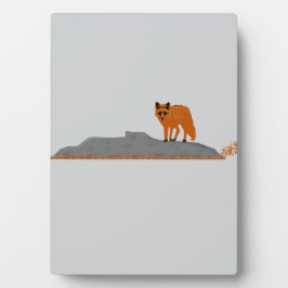 🦊 Fuchs auf dem Fels Tischschild - Schreibtischde Fotoplatte