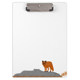 🦊 Fuchs auf dem Felsen Klemmbrett
