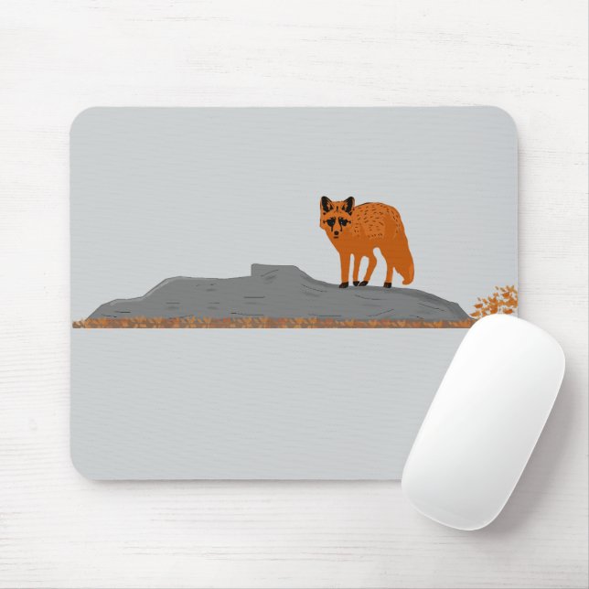 🦊 Fuchs auf der Rock-Mauspad Mousepad (Mit Mouse)