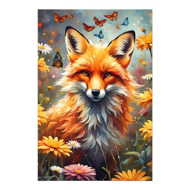 Fuchs auf der Wiese Fotodruck (Vorne)