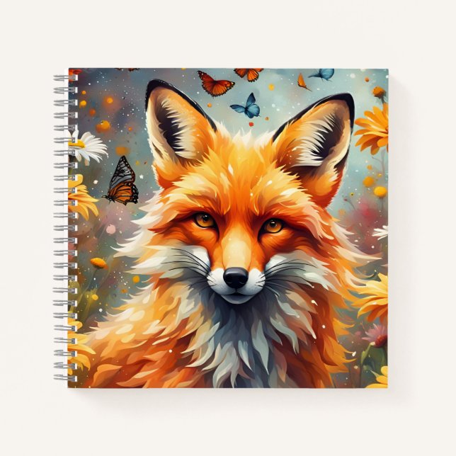 Fuchs auf der Wiese Notizbuch (Vorderseite)