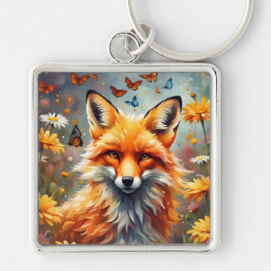 Fuchs auf der Wiese Schlüsselanhänger