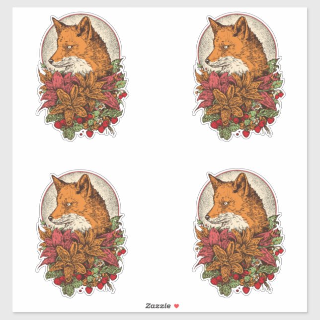 Fuchs Aufkleber (Blatt)