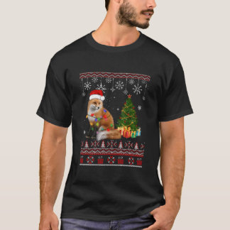 Fuchs Baumschmuck Santa Licht Schnee T-Shirt