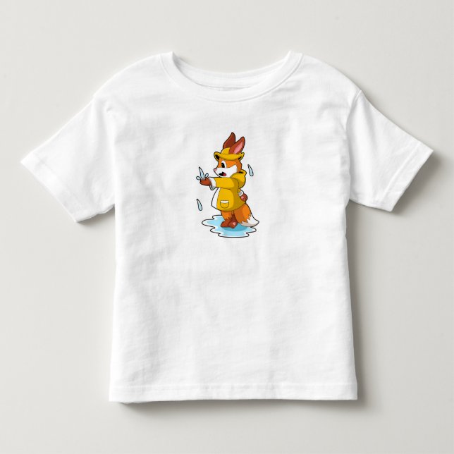 Fuchs bei Regen mit Regenfällen Kleinkind T-shirt (Vorderseite)