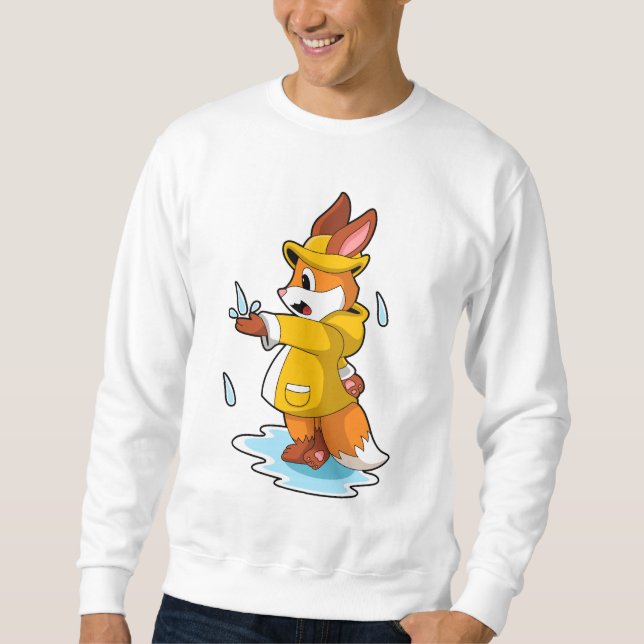 Fuchs bei Regen mit Regenfällen Sweatshirt (Vorderseite)