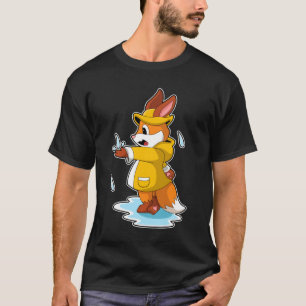 Fuchs bei Regen mit Regenfällen T-Shirt
