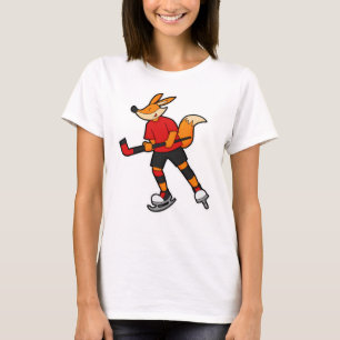 Fuchs beim Eishockey mit Eishockeyschläger T-Shirt