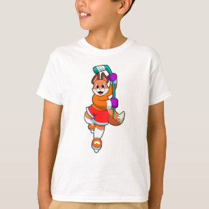 Fuchs beim Eishockey mit Eishockeyschläger T-Shirt