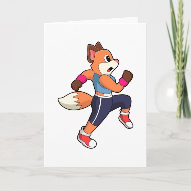 Fuchs beim Laufen Karte (Vorderseite)