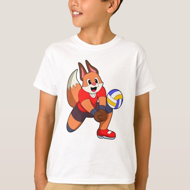Fuchs beim Volleyballsport T-Shirt (Vorderseite)