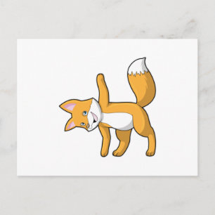 Fuchs beim Yoga-Stretching Postkarte
