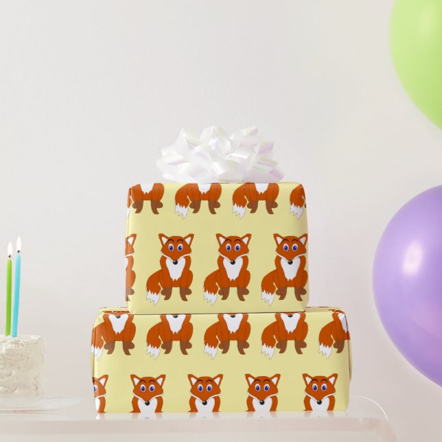 Fuchs Design - beliebige Hintergrundfarbe Geschenkpapier (Partygeschenke)