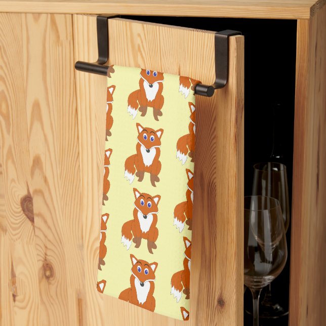 Fuchs Design Hintergrund in beliebiger Farbe Geschirrtuch (Drittel gefaltet)