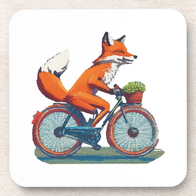 Fuchs Fahrrad Getränkeuntersetzer (Vorderseite)