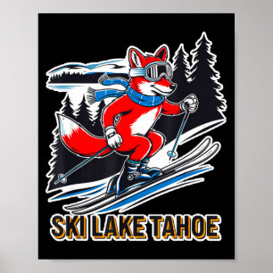 Fuchs fährt alpinen Ski-Abenteuer Lake Tahoe Poster