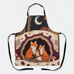 Fuchs-Familie Herbstwaldhöhle Schürze