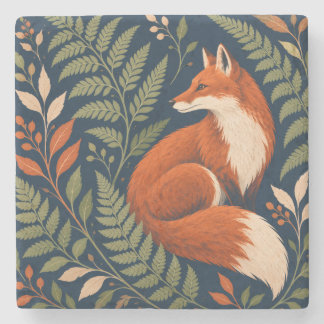Fuchs & Farn Rost Fuchs und Marine Botanik Steinuntersetzer