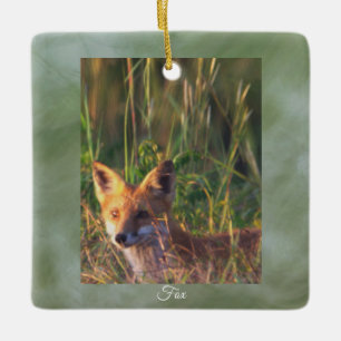 Fuchs-Foto-Ornament Keramikornament