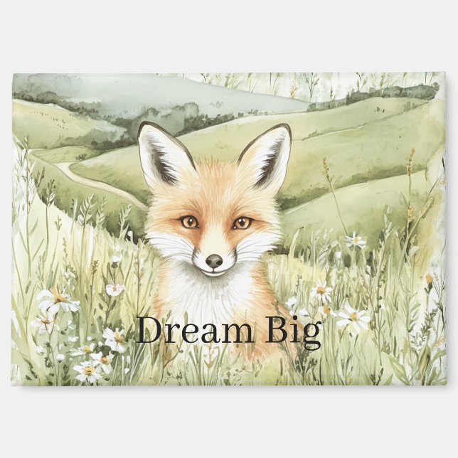 Fuchs Gänseblümchen Blumen Magnet (Vorderseite)