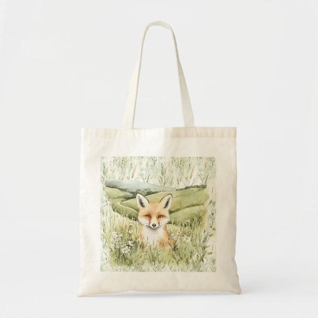 Fuchs Gänseblümchen Blumen Tragetasche (Vorne)