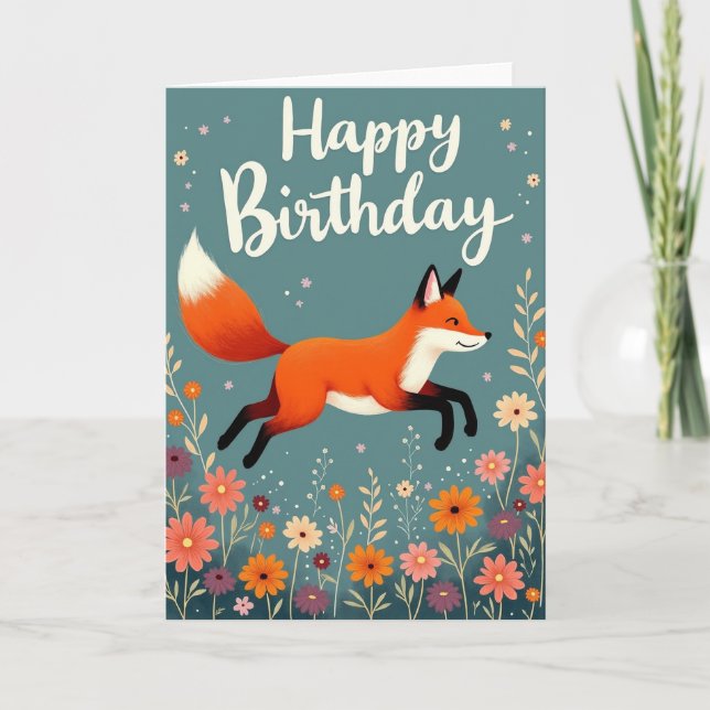 Fuchs Geburtstagskarte mit Laune Karte (Vorderseite)