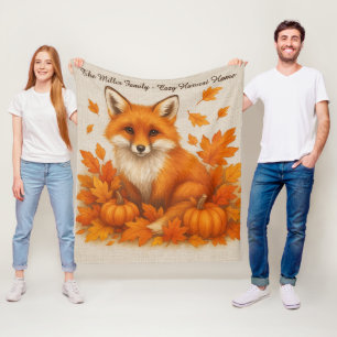 Fuchs - Gemütliches Zuhause- und Familienname-Skri Fleecedecke