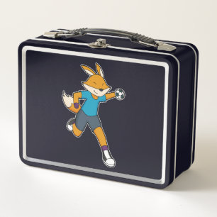 Fuchs Handballspieler Handball Metall Brotdose