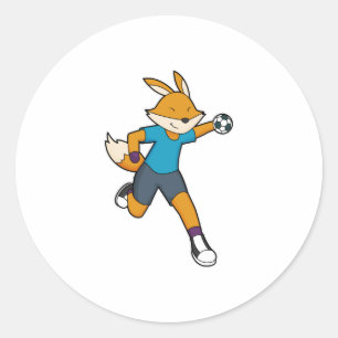 Fuchs Handballspieler Handball Runder Aufkleber