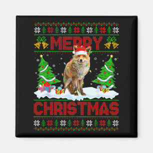 Fuchs hässlicher Weihnachtsschweter lustiger Fuchs Magnet