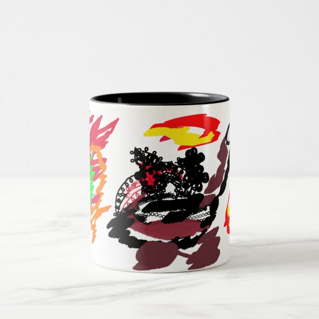 Fuchs Herbst wild  Zweifarbige Tasse (Mittel)