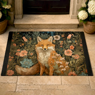 Fuchs im herbstlichen Garten im Stil von William M Fußmatte