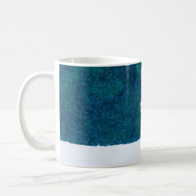 Fuchs im Schneefall. Roter Fuchs, Vulpes vulpes, s Kaffeetasse (Links)