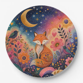 Fuchs im Sternengarten Pappteller
