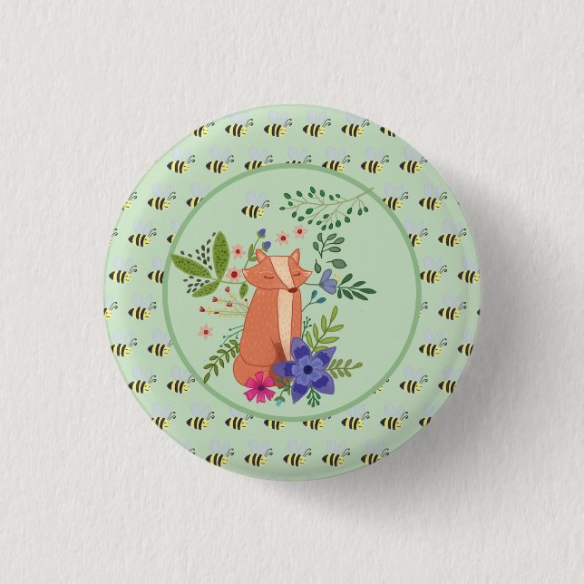 Fuchs im Wald Button (Vorderseite)