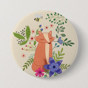 Fuchs im Wald Button