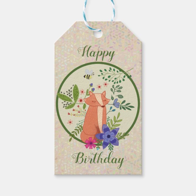 Fuchs im Wald Geschenkanhänger (Vorderseite)