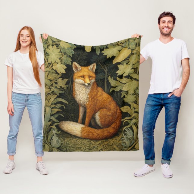 Fuchs im Wald, Jugendstil Fleecedecke (Beispiel)