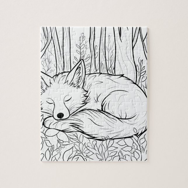 Fuchs im Wald Süße Färbepuzzle (Vertikal)